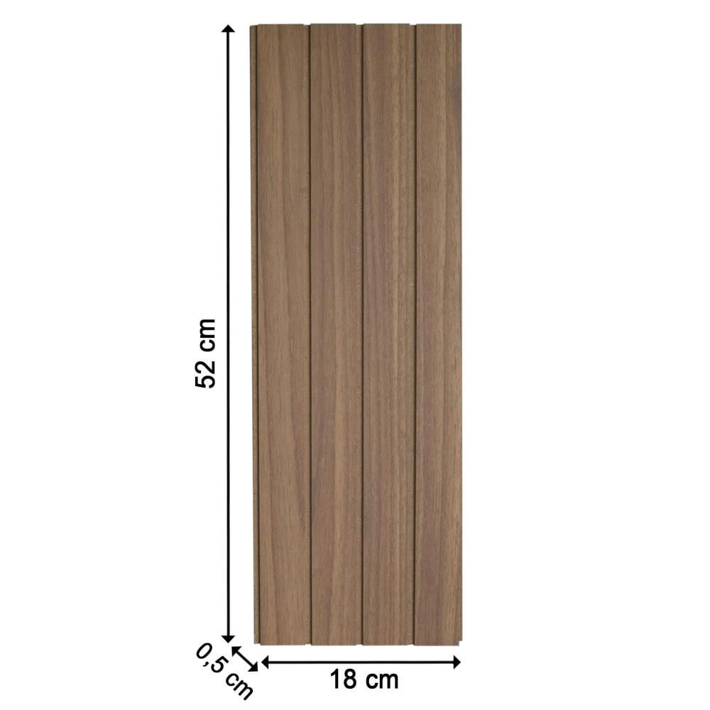 Kit 10 Placas Painel Ripado Revestimento Adesivo Modular Cor Freijó Madelina Decor