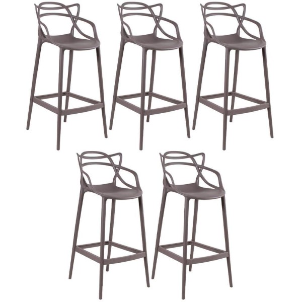 Kit 5 Banquetas Altas Masters Allegra 76 Cm Fendi Fendi