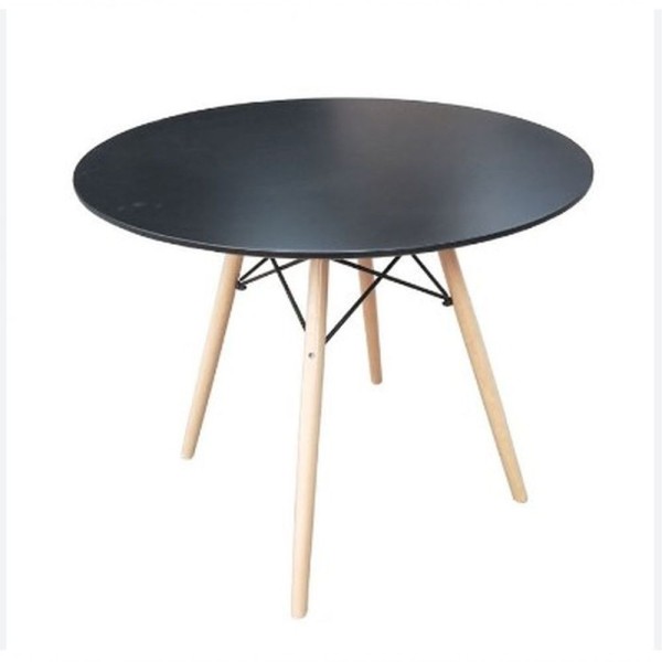 Encontraproduto.com.br - Mesa Jantar Cozinha Eames Eiffel Com Tampo Laminado 80 Cm - Preto