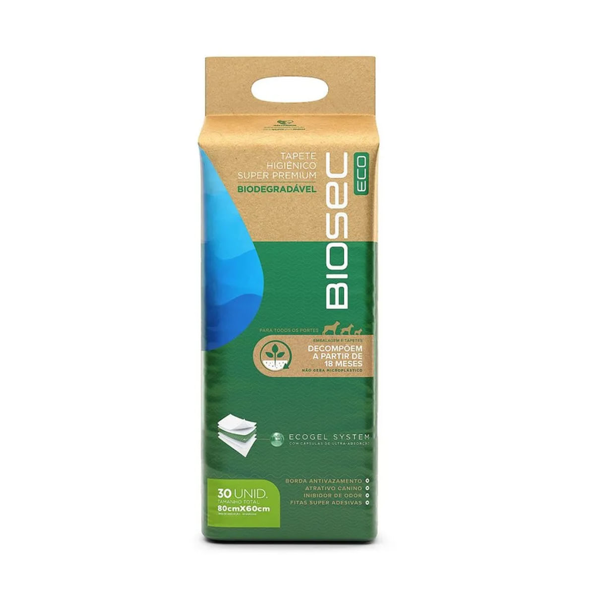 Tapete Higiênico Para Cães Biosec Eco 80x60cm