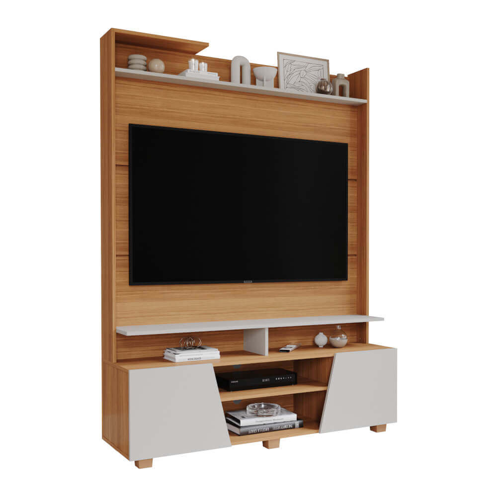 Home Permóbili Master 100% MDF com 3 Prateleiras - Nature/Off White