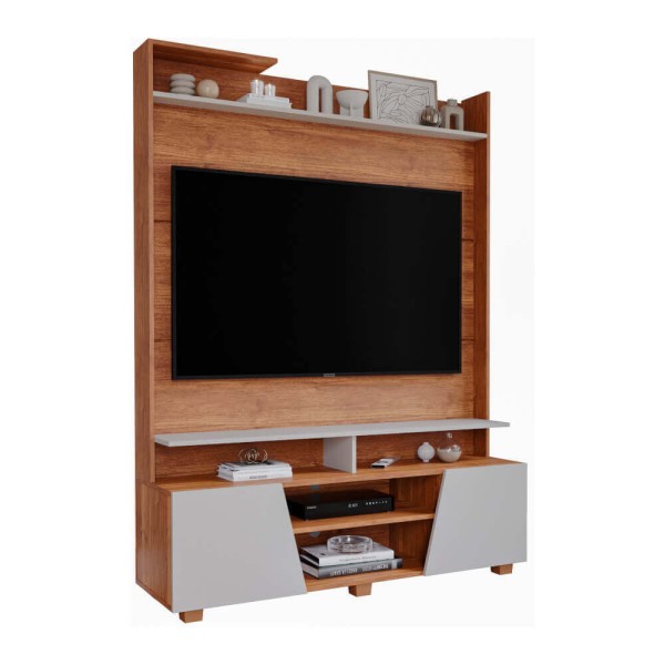 Home Permóbili Master 100% MDF com 3 Prateleiras - Cinamomo/Off White