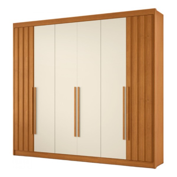 Encontraproduto.com.br - Guarda Roupa Casal Ripado Grecia Cinamomo Off White Conquist Cinamomo Com Off White