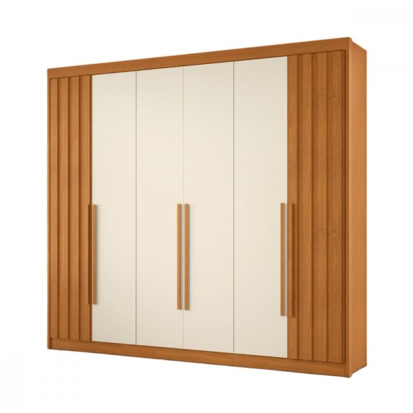 Encontraproduto.com.br - Guarda Roupa Casal Ripado Grecia Cinamomo Off White Conquist Cinamomo Com Off White