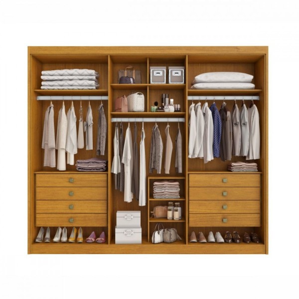 Encontraproduto.com.br - Guarda Roupa Casal Ripado Grecia Cinamomo Off White Conquist Cinamomo Com Off White