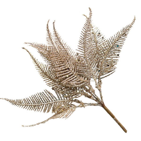 Encontraproduto.com.br - Folha Artificial Samambaia Dourada 20cm | Natal Formosinha