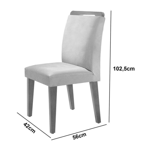 Encontraproduto.com.br - Sala de Jantar Mesa Olimpia 120CM MDF Vidro Canto Reto com 4 Cadeiras Athenas Moderna