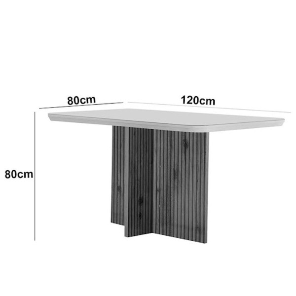Encontraproduto.com.br - Mesa Olimpia 120 Mdf Vidro Canto Copo 4 Cadeiras Grecia