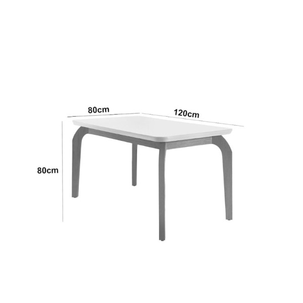 Encontraproduto.com.br - Conjunto Mesa Liz 120cm Com 4 Cadeiras Athenas Moderna Lin.grafite/off White/imbuia