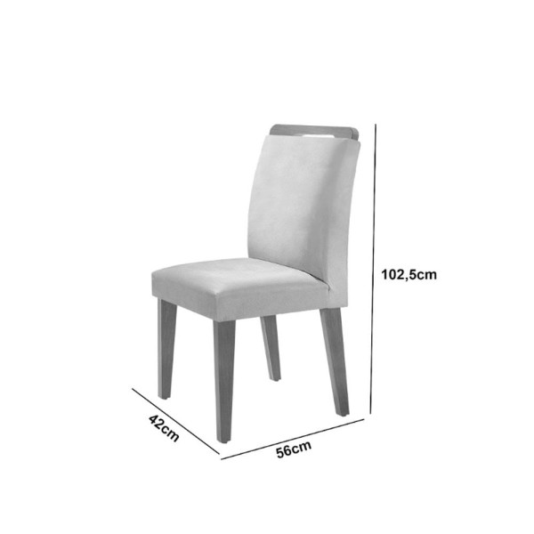 Encontraproduto.com.br - Conjunto Mesa Liz 120cm Com 4 Cadeiras Athenas Moderna Lin.grafite/off White/imbuia