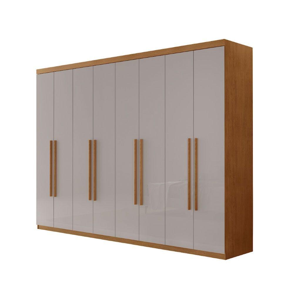 Guarda Roupa Casal Heros Com 8 Portas E 4 Gavetas Moderna Naturalle/off White