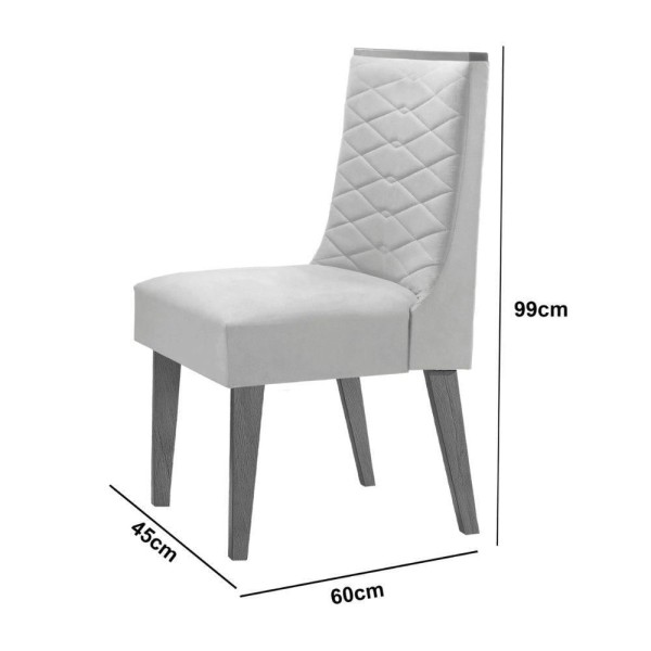 Encontraproduto.com.br - Mesa Olimpia 90 Mdf Canto Copo E Com 4 Cadeiras Safira Turim 07/naturalle/naturalle