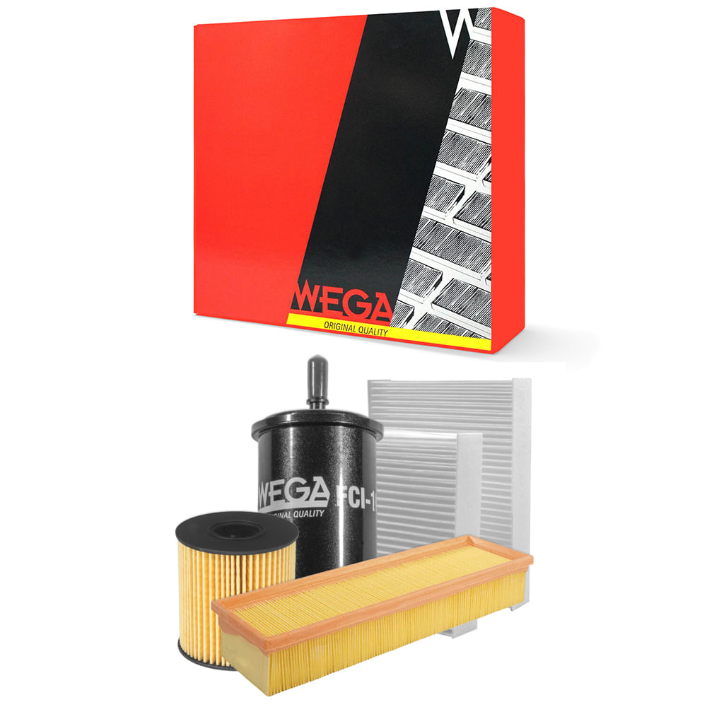 Encontraproduto.com.br - Kit de Filtros Wega  Citroen C3 e C4 Cactus Peugeot 208 e 2008