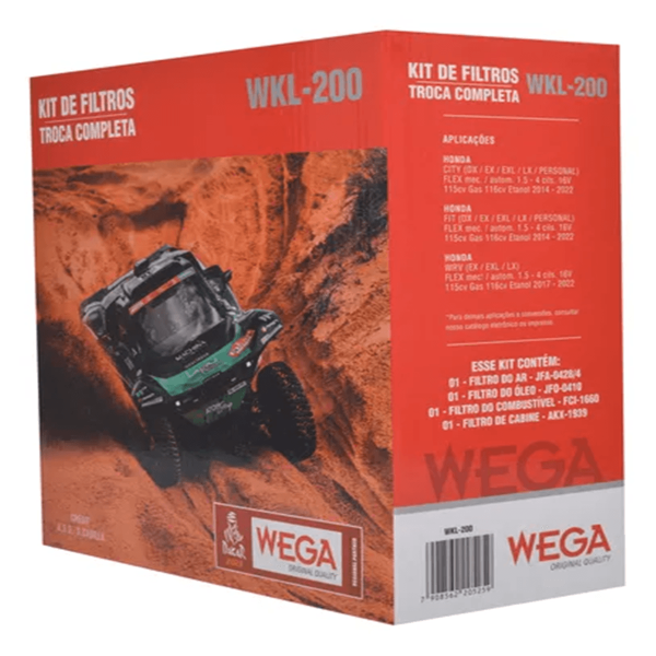 Kit Filtros Óleo Honda City 2014 A 2022 WKL200 Wega
