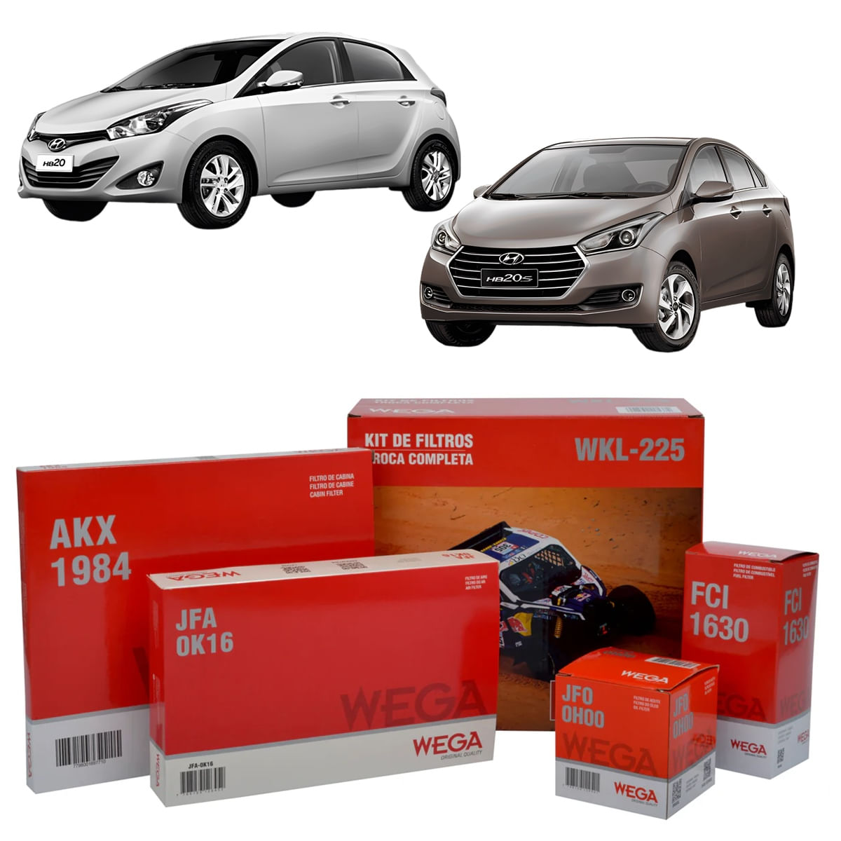 Encontraproduto.com.br - Kit de Filtros Wega  Hyundai HB20 1.0 12v 3c 2012 Até 2024