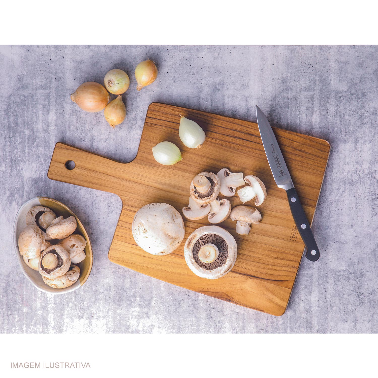 Encontraproduto.com.br - Tábua Para Cozinhar Tramontina Madeira 40x28cm Retangular Com Cabo