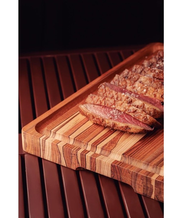 Encontraproduto.com.br - Tábua Tramontina Madeira Teca Fsc C/ Canaleta Churrasco 40cm Cor Marrom Lisa
