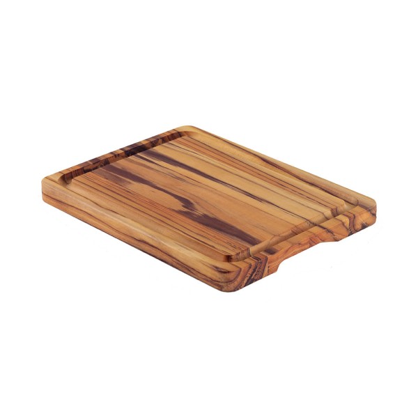 Encontraproduto.com.br - Tábua Tramontina Madeira Teca Fsc C/ Canaleta Churrasco 40cm Cor Marrom Lisa