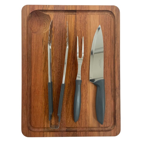 Kit Estação de Corte de 40x30 cm em Madeira Jatobá 4 Peças Tramontina