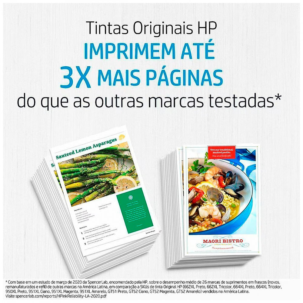 Kit 4 Refil De Tinta HP GT53 Preto 1vv22al