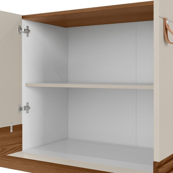 Encontraproduto.com.br - Jogo De Buffet 1.6 Com Cristaleira Ripada Freijo Off White