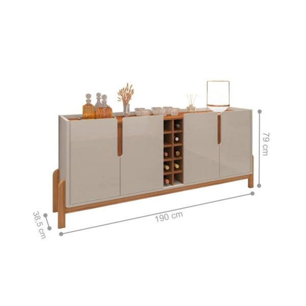 Encontraproduto.com.br - Buffet Adega Ranger Off White Cedro