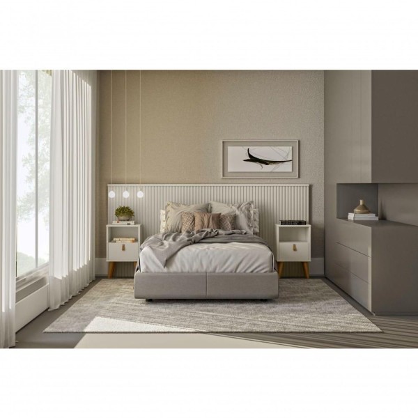 Encontraproduto.com.br - Cabeceira Stark Ripado Off White