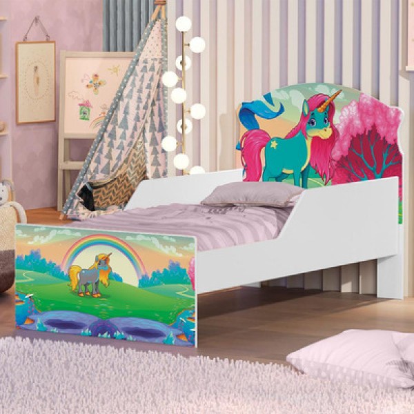 Encontraproduto.com.br - Mini Cama Unicórnio Feliz