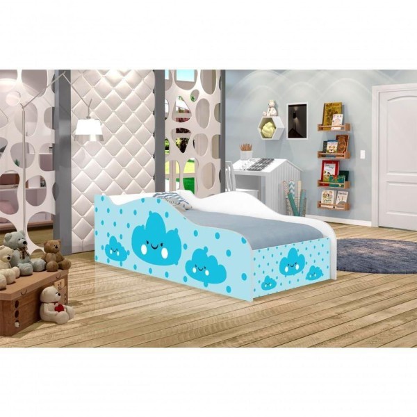 Encontraproduto.com.br - Mini Cama Fun Nuvens Meninos