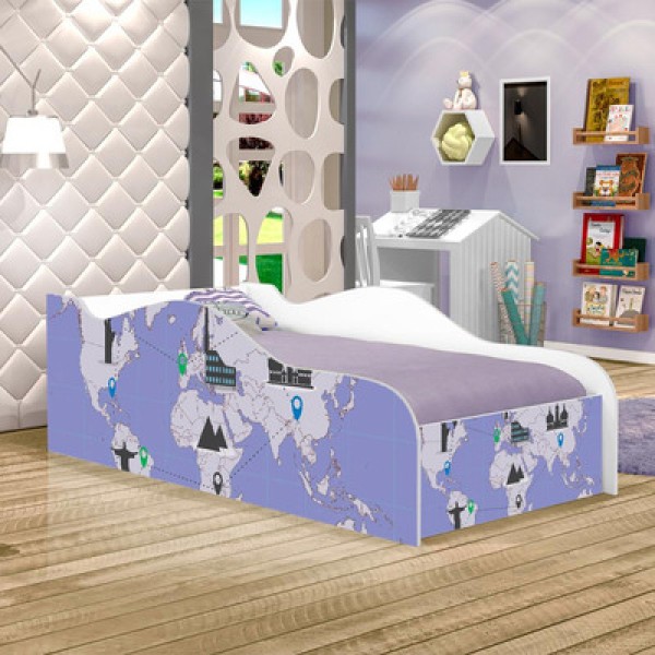 Encontraproduto.com.br - Mini Cama Fun Mapa De Viagens