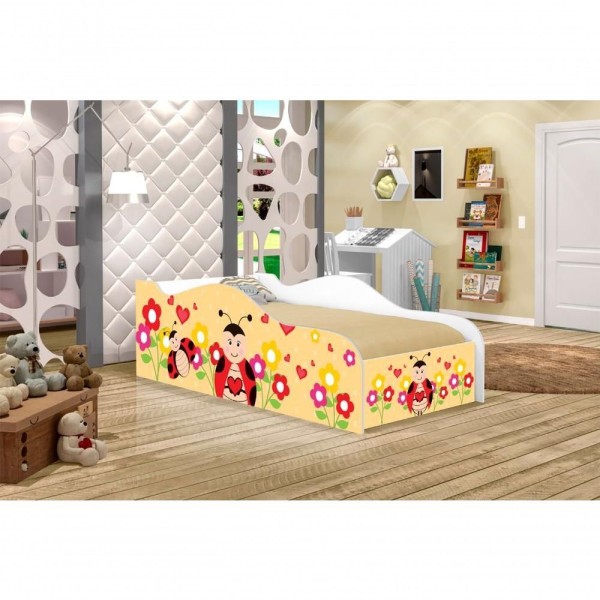 Encontraproduto.com.br - Cama Fun Joaninha Solteiro Com Colchão