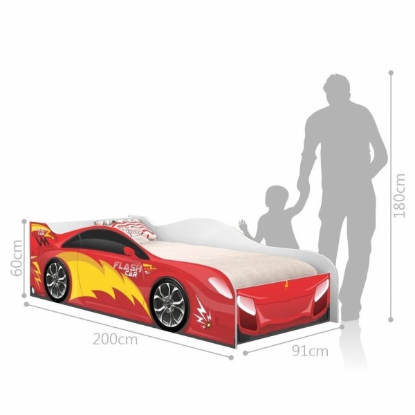 Encontraproduto.com.br - Cama Carro Menino Vermelho Solteiro Com Colchão