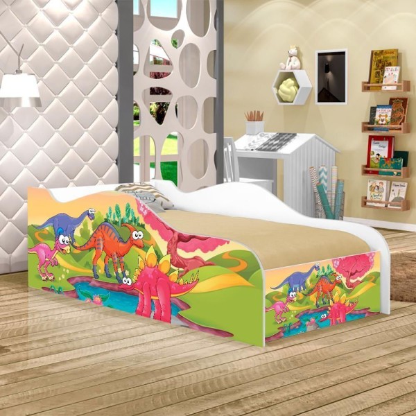 Mini Cama Fun Planeta Dinossauro Infantil Com Colchão