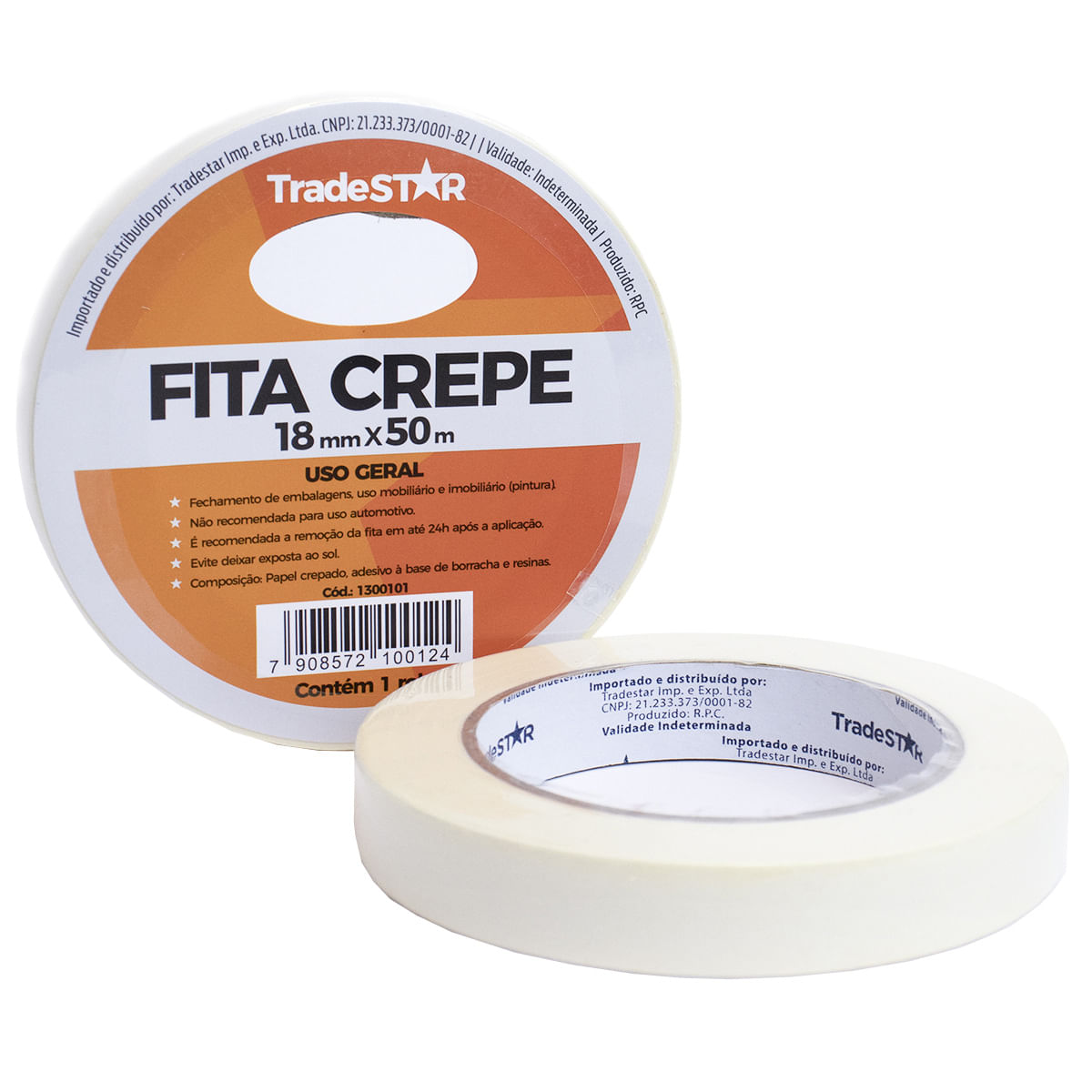 Fita Crepe P- Uso Geral 18 Mm X 50 M