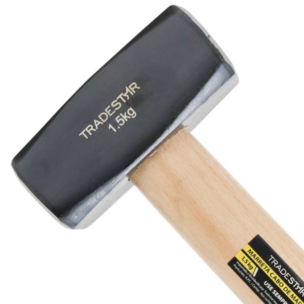 Encontraproduto.com.br - Marreta 1,5 Kg Em Aço Forjado Tradestar Com Cabo De Madeira