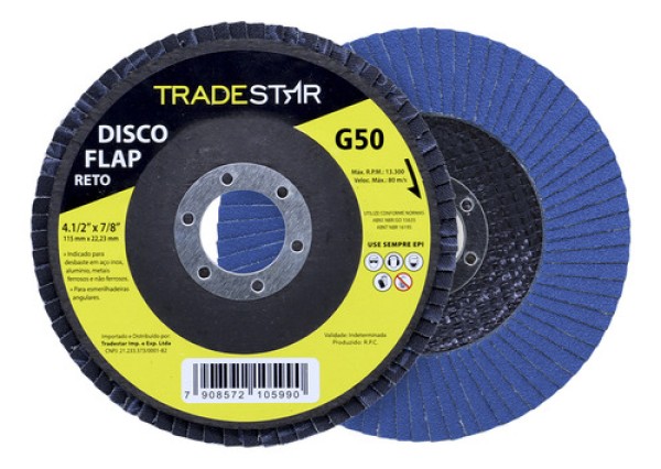 Encontraproduto.com.br - Disco De Lixa Flap Reto 4.1/2 Grão 50 P/ Lixadeira 01 Un