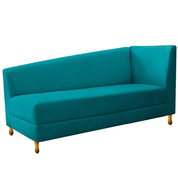 Recamier Valéria 160cm Lado Esquerdo Suede Azul Turquesa - ADJ Decor