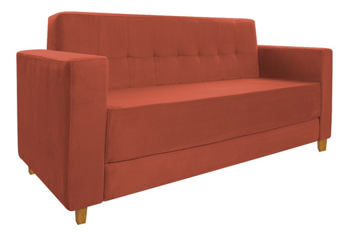 Sofá 2 Lugares Denver Suede Terracota - ADJ Decor