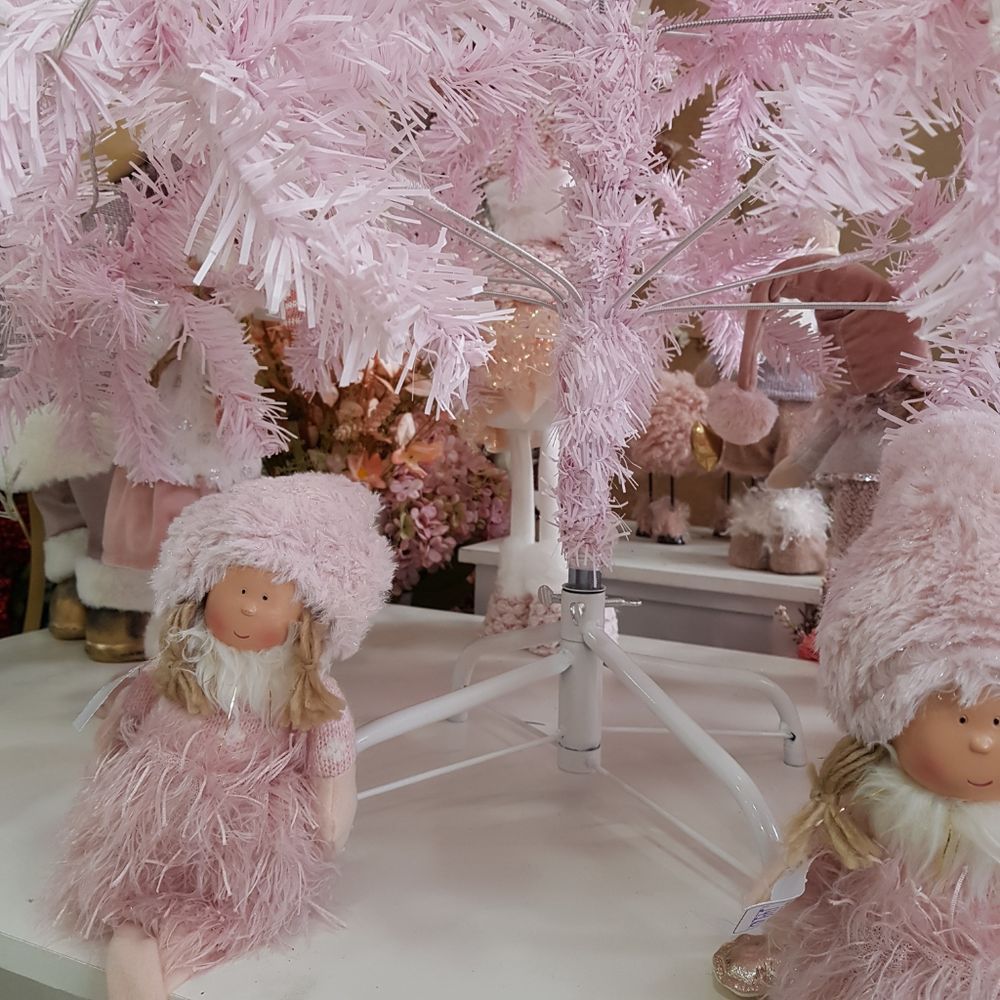 Encontraproduto.com.br - Arvore Pinheiro De Natal 150cm Rosa Com 320 Galhos Natalino