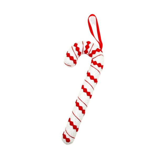 Encontraproduto.com.br - Enfeite de Natal P/ Pendurar Bengala com Laço 26CM - RIO MASTER