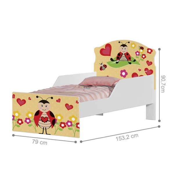 Encontraproduto.com.br - Cama Infantil Menina Joaninha Com Colchão