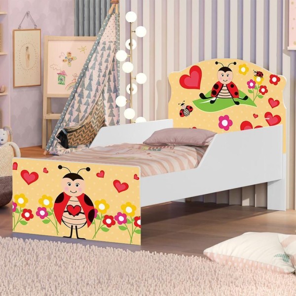 Encontraproduto.com.br - Cama Infantil Menina Joaninha Com Colchão