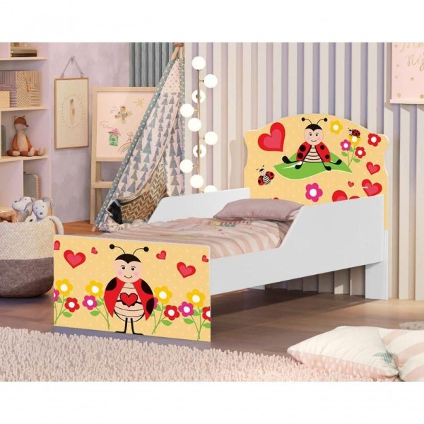 Encontraproduto.com.br - Cama Infantil Menina Joaninha Com Colchão