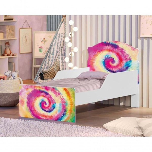 Encontraproduto.com.br - Cama Infantil Tie Dye Com Colchão