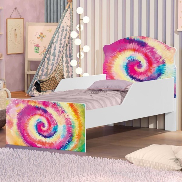 Encontraproduto.com.br - Cama Infantil Tie Dye Com Colchão