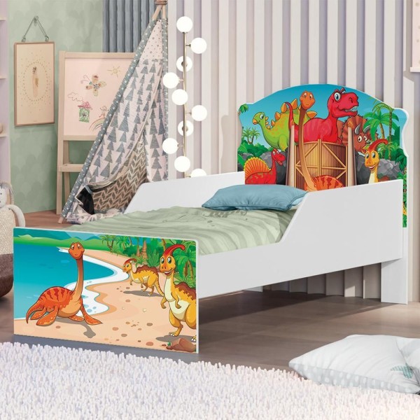 Encontraproduto.com.br - Cama Infantil Mundo Dos Dinos Com Colchão