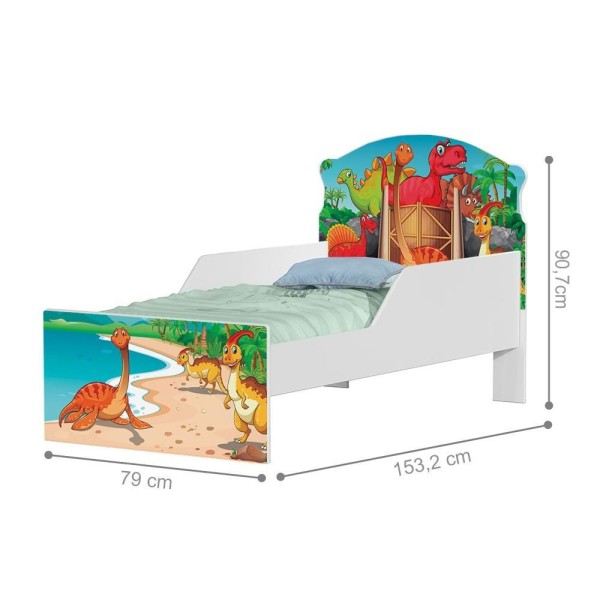 Encontraproduto.com.br - Cama Infantil Mundo Dos Dinos Com Colchão