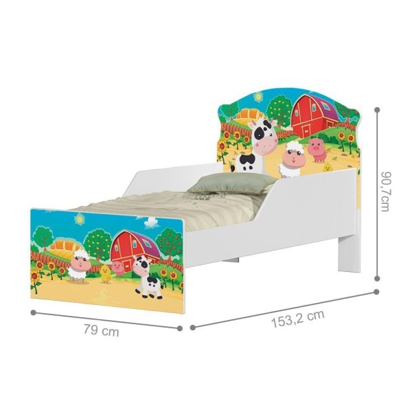 Encontraproduto.com.br - Cama Infantil Fazenda Mimosa Com Colchão