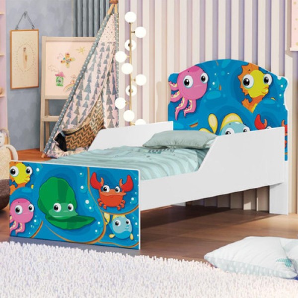Encontraproduto.com.br - Cama Infantil Peixinhos Com Colchão