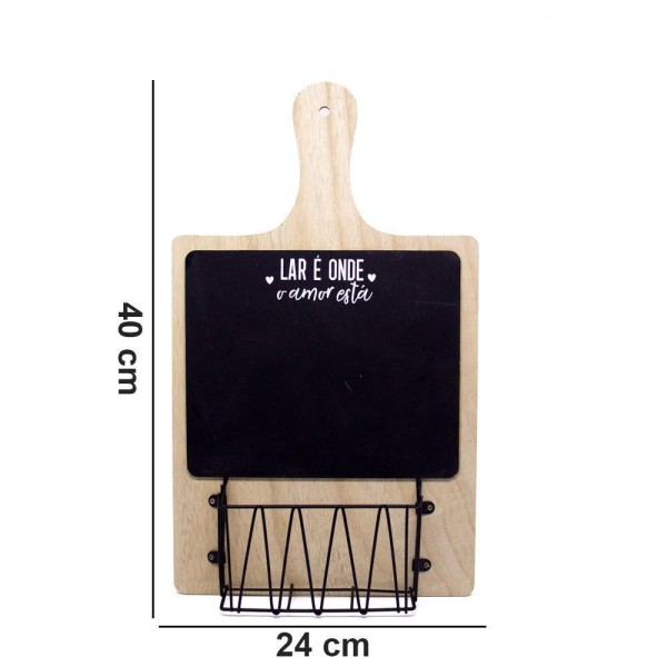 Encontraproduto.com.br - Porta Objeto De Madeira Tábua Lar é Onde O Amor Está 40x24x8 Cm